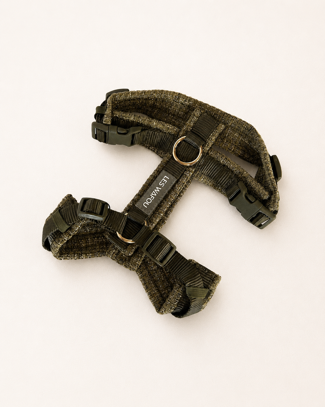 Tweed Dog Harness — Khaki