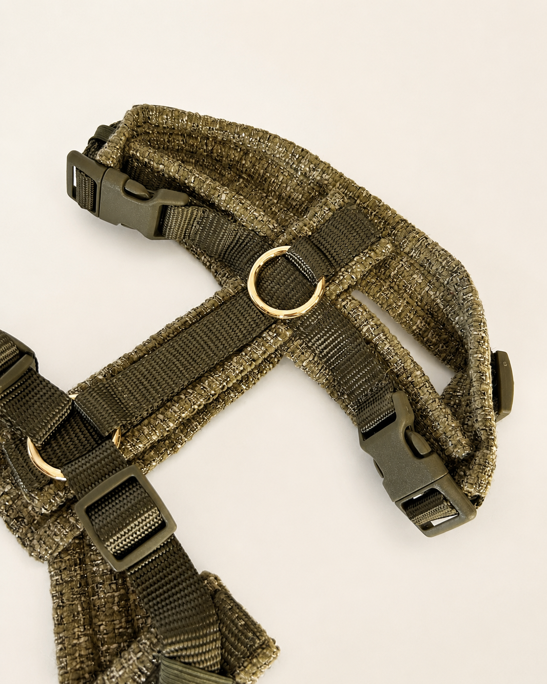 Tweed Dog Harness — Khaki